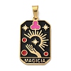 Ion Plating(IP) 304 Stainless Steel Enamel Pendants STAS-Q003-01G-022-1