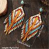 Bohemian Handmade Glass Seed Beads Tassel Stud Earrings EB9542-3-2