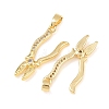 Brass Micro Pave Clear Cubic Zirconia Pendants KK-G549-16A-G-2
