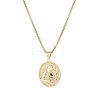 Religion Brass Oval with Embossed Saint Pendant Necklaces for Women WGCCA68-01-3