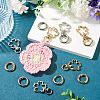 10Pcs 2 Colors Flower Alloy Swivel Snap Hook Clasps & 10Pcs 2 Colors Alloy Spring Gate Rings Findings Kits FIND-TADJ0001-21-5