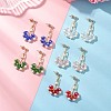 Fan Glass Dangle Stud Earrings EJEW-MZ00674-1