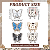 6Pcs 3 Colors Alloy Rhinestone Cufflinks BUTT-ME0001-52-2