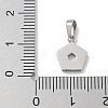 Ion Plating(IP) 304 Stainless Steel Micro Pave Cubic Zirconia Pendants STAS-Z107-06P-06-3