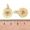 Rack Plating Brass Micro Pave Cubic Zirconia Pendants KK-Z071-65G-2