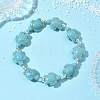 Synthetic Turquoise & Non-magnetic Hematite Beads Stretch Bracelets for Women Men BJEW-JB13729-01-1
