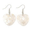 Rack Plating Brass Natural White Shell Dangle Earrings EJEW-N055-52E-1