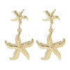 Starfish Alloy Dangle Stud Earrings for Women EJEW-A112-05KCG-2