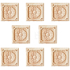 Square Wood Carved Floral Decorative Blocks WOOD-WH0124-160B-1