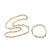 304 Stainless Steel Hollow Oval Link Chain Necklaces &  Bracelets Sets SJEW-D091-07G-4