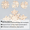 Natural Solid Wood Carved Onlay Applique Craft WOOD-WH0101-61-5