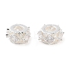 Brass Micro Pave Clear Cubic Zirconia Beads KK-U028-25S-1