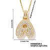 Elegant Brass Micro Pave Clear Cubic Zirconia 3D Initial Necklaces DV4415-1-1