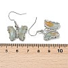 Natural Flower Amazonite Brass Dangle Earrings EJEW-M081-01P-06-3