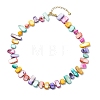 Ocean Natural Freshwater Shell Nuggets Beaded Necklaces NJEW-JN06281-3