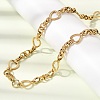 304 Stainless Steel Heart Link Chain Bracelet & Necklace Jewelry Sets SJEW-L199-08G-2