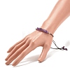 Natural Amethyst Chips Braided Bead Bracelet BJEW-JB08019-09-3