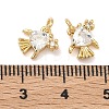 Brass Micro Pave Cubic Zirconia Charms KK-A291-12A-G-3