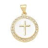 Religion Cross Brass Micro Pave Clear Cubic Zirconia Pendants CU-CBA83A6-03B-G02-1