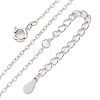 Platinum Rhodium Plated 925 Sterling Silver Chain Necklace NJEW-A011-02P-2