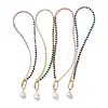 Natural Baroque Keshi Pearl Nuggets Pendant Dyed Natural Malaysia Jade Faceted Rondelle Beaded Necklaces for Women NJEW-JN06019-2