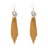Alloy Pave Clear Cubic Zirconia Tassel Dangle Earrings for Women WG395D2-01-5