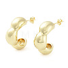 Brass Pea Shape Stud Earrings EJEW-D088-01G-1