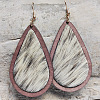 Leather & Wood Dangle Earrings WGC26EE-05-1
