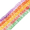 5 Strands 5 Colors Crackle Transparent Glass Beads Strands GLAA-CJ0003-04-1