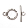 Tarnish Resistant 304 Stainless Steel Textured Toggle Clasps STAS-A048-01P-1