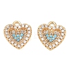 Brass Micro Pave Sky Blue Cubic Zirconia Charms CU-CBAB0CF-14G-1