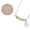 Natural Peridot Chip & Constellation Pendant Necklaces NJEW-JN05084-06-3