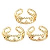 Rack Plating Brass Micro Pave Cubic Zirconia Open Cuff Rings for Women RJEW-U026-05G-01-1