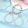 Handmade Nepalese Lampwork Cube and Natural Pearl Beaded Bracelets BJEW-JB14481-1