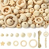 110Pcs 12 Styles Unfinished Wood Beads WOOD-YW0001-82-1