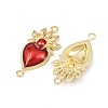 Brass Pave Clear Cubic Zirconia Connector Charms KK-L251-18G-02-2