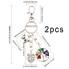 2Pcs Chakra Tree Of Life Natural/Synthetic Mixed Stone Pendant Keychain KEYC-CA0001-39-2