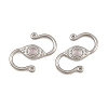 304 Stainless & Natural Rose Quartz S-Hook Clasps SA-CBA3073-02P-02-1