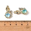 UV Plating Alloy Glass Pendants FIND-K032-29G-3