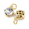 Flat Round Brass Glass Charms KK-L240-06G-02-2