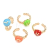 Cute Alloy Enamel Cuff Rings for Women AL-CBA3C8B-13G-2