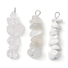 Gradient Color Natural Quartz Crystal & Natural Howlite & White Moonstone Chip Beaded Pendants PALLOY-JF02791-01-1