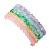 6mm Two Tone Glass Imitation Jade Round Beaded Stretch Bracelets for Women BJEW-JB10687-3