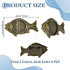 12Pcs 2 Colors Alloy Brooch Findings FIND-GA0008-64-2
