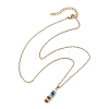 Natural & Synthetic Mixed Gemstone Disc Pendant Necklaces NJEW-JN04623-02-4