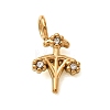 304 Stainless Steel with Crystal Rhinestone Charms RB-CBA5270-12G-2