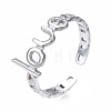 304 Stainless Steel Word Love Open Cuff Ring RJEW-T023-72P-3