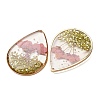 Brass & Transparent Epoxy Resin & Dried Flower Pendants RESI-G133-04G-01-2