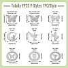 9Pcs 9 Styles 201 Stainless Steel Laser Cut Connector Charms STAS-TA0005-85-4