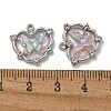 Rack Plating Alloy Rhinestone Pendants PALLOY-F312-07P-3